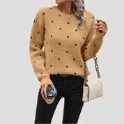 Women’s knitted jumper with polka dot pattern