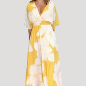 Women’s floral summer dress maxi wrap wedding guest