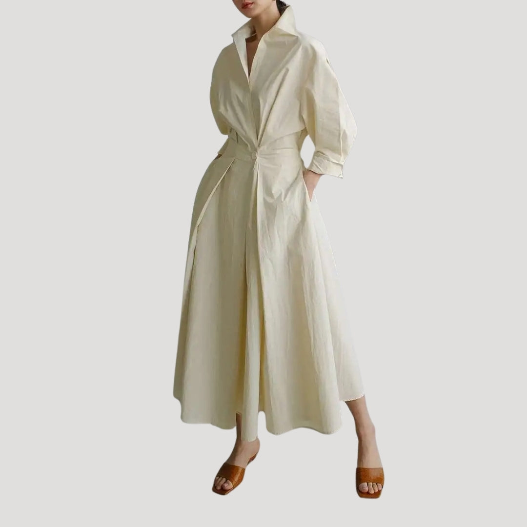 Women’s cotton shirt dress – long sleeve midi style