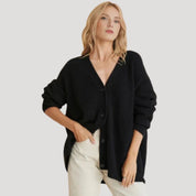 Women’s oversized long knitted winter cardigan