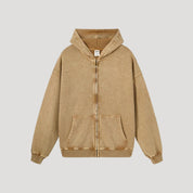 Men vintage zip-up hoodie