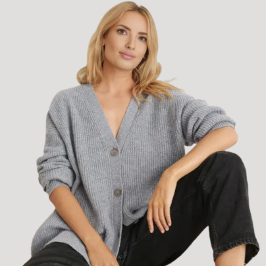 Women’s oversized long knitted winter cardigan