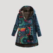 Women’s hooded faux fur long winter coat