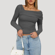 Off shoulder long sleeve top