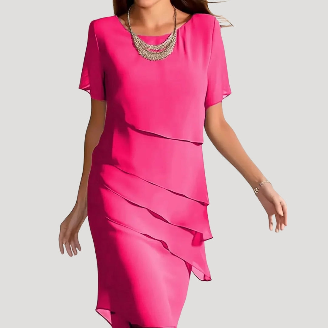 Women’s summer chiffon wedding guest midi dress