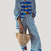 Women’s beach summer co ord trousers set long sleeve