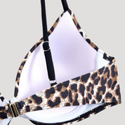 Leopard print underwire bikini set