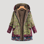 Floral hooded coat