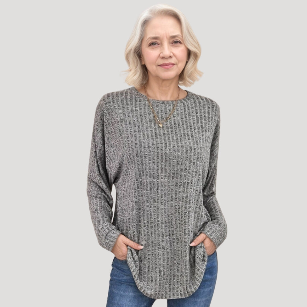 Cozy waffle-knit tunic top