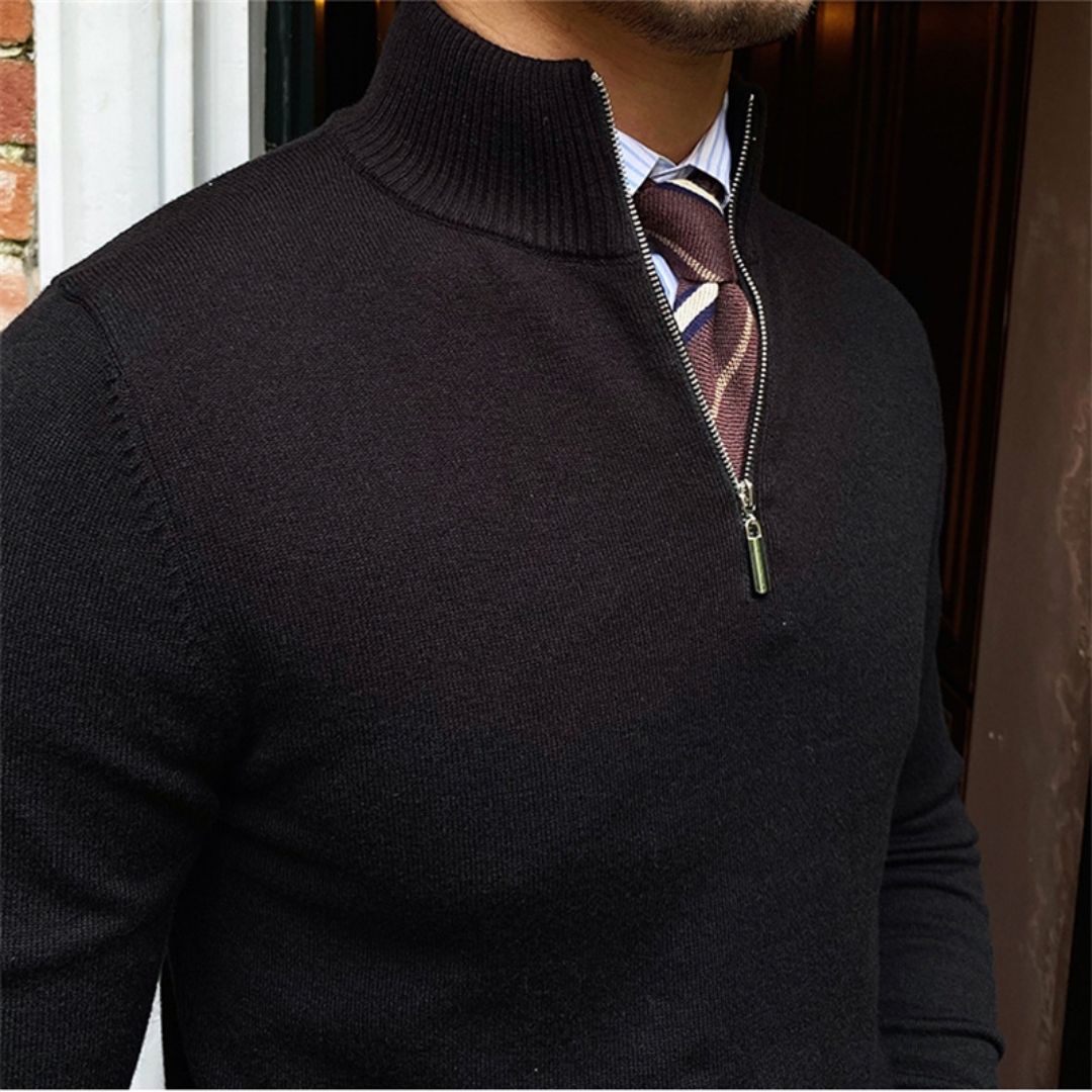 Men’s half zip knitted winter sweater