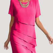 Women’s summer chiffon wedding guest midi dress