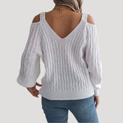 Women off shoulder knit summer sweater
