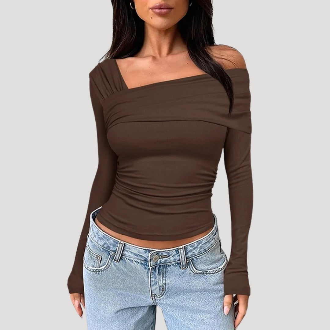 Off shoulder long sleeve top