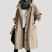 Women’s trench coat long lightweight hooded jacket