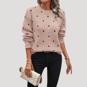 Women’s knitted jumper with polka dot pattern