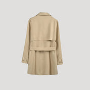 Women's belted double breasted lightweight trench coat