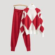 Women’s knitted loungewear set winter jumper and joggers
