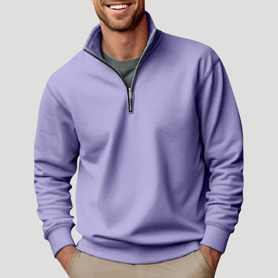 Men cotton half-zip sweatshirt