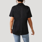 Classic short-sleeve black blazer