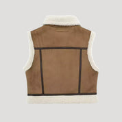 Women shearling-lined sleeveless jacket