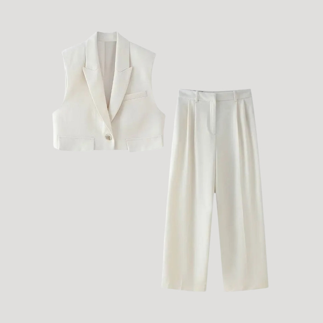 Sleek tailored vest and trousers set