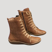 Women’s winter ankle boots leather lace up