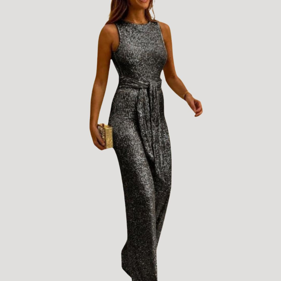 Women’s spring backless glitter jumpsuit