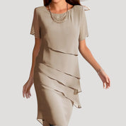 Women’s summer chiffon wedding guest midi dress