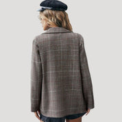 Women’s wool check tailored winter blazer