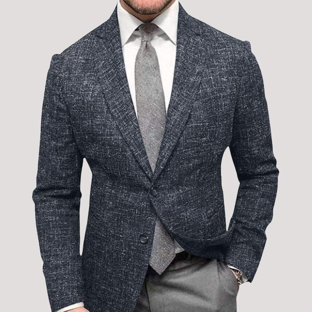 Men’s tweed wool slim fit checked tailored blazer