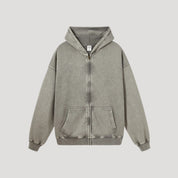 Men vintage zip-up hoodie