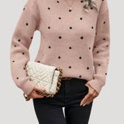 Women’s knitted jumper with polka dot pattern