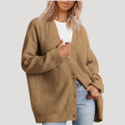 Women’s oversized long knitted winter cardigan