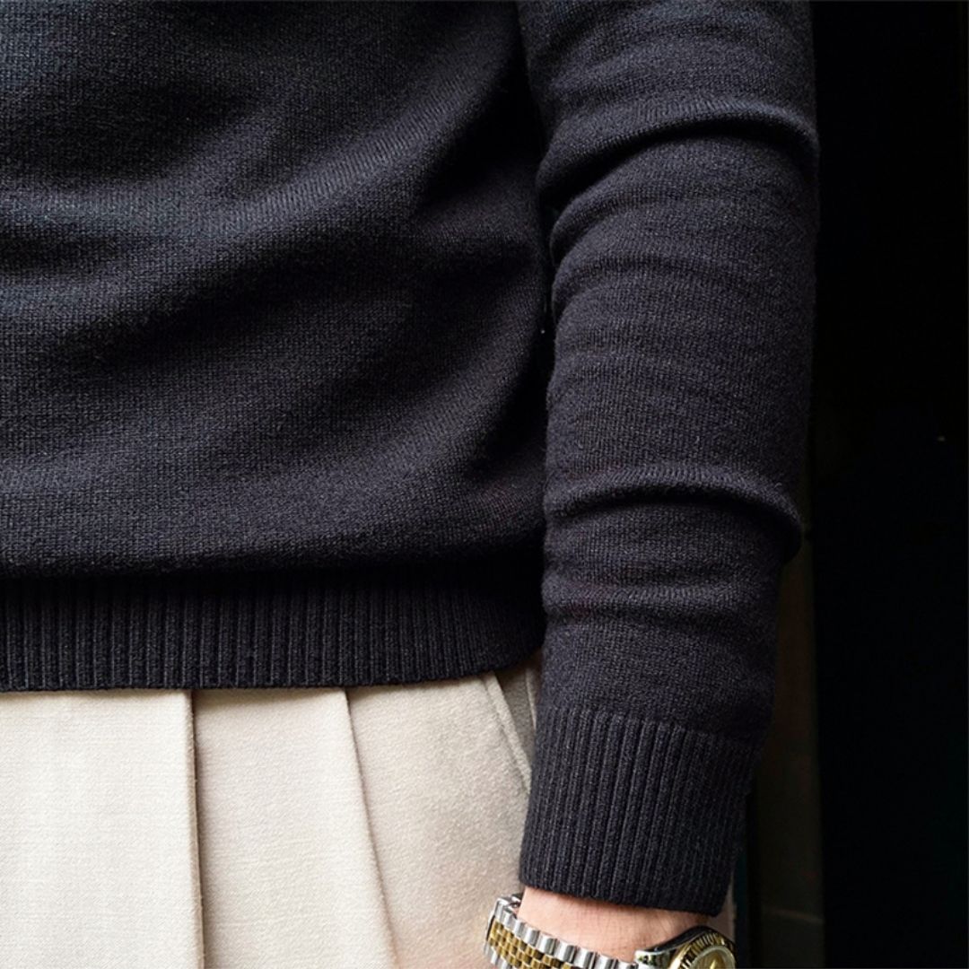 Men’s half zip knitted winter sweater