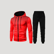 Men’s fleece hooded winter black jogging tracksuit