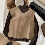 Women’s knitted vest sleeveless cardigan jumper