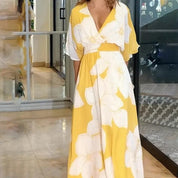 Women’s floral summer dress maxi wrap wedding guest