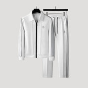 Men’s tracksuit set zip up striped loungewear outfit