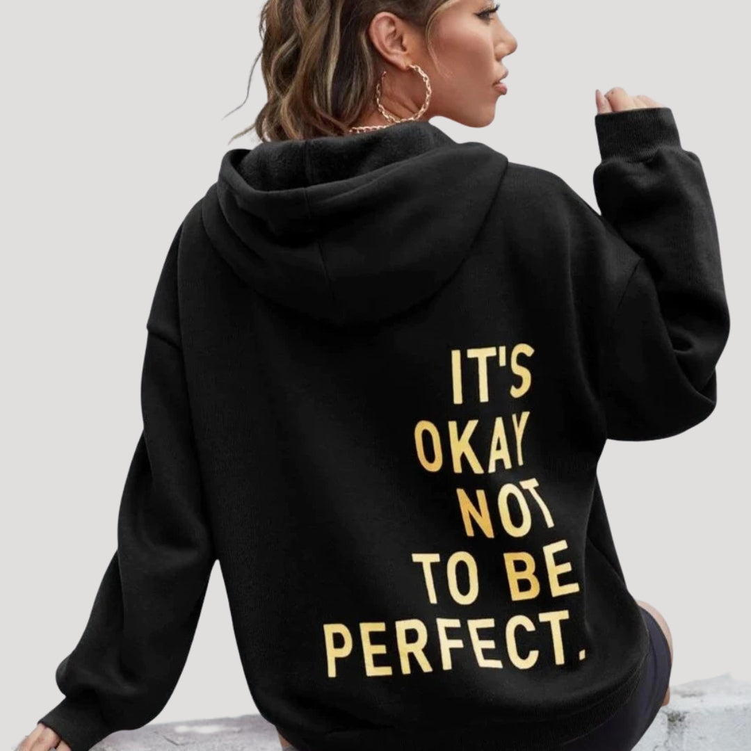 Women’s oversized fleece printed winter hoodie