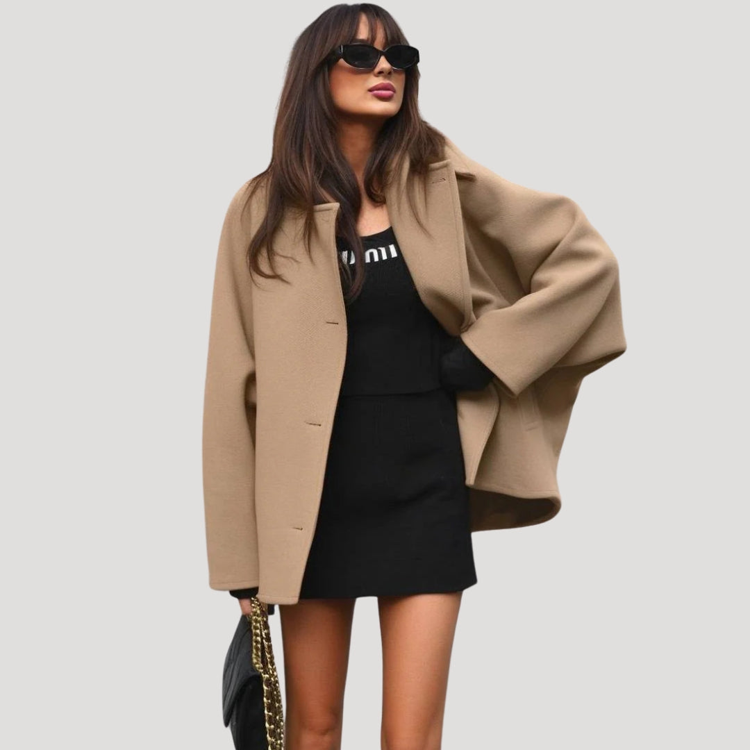 Women oversized wool blend coat