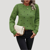 Women’s knitted jumper with polka dot pattern