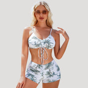 Geometric print 3-piece swimsuit set