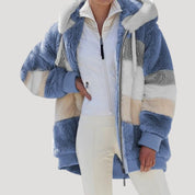Women’s fluffy faux fur cosy winter jacket