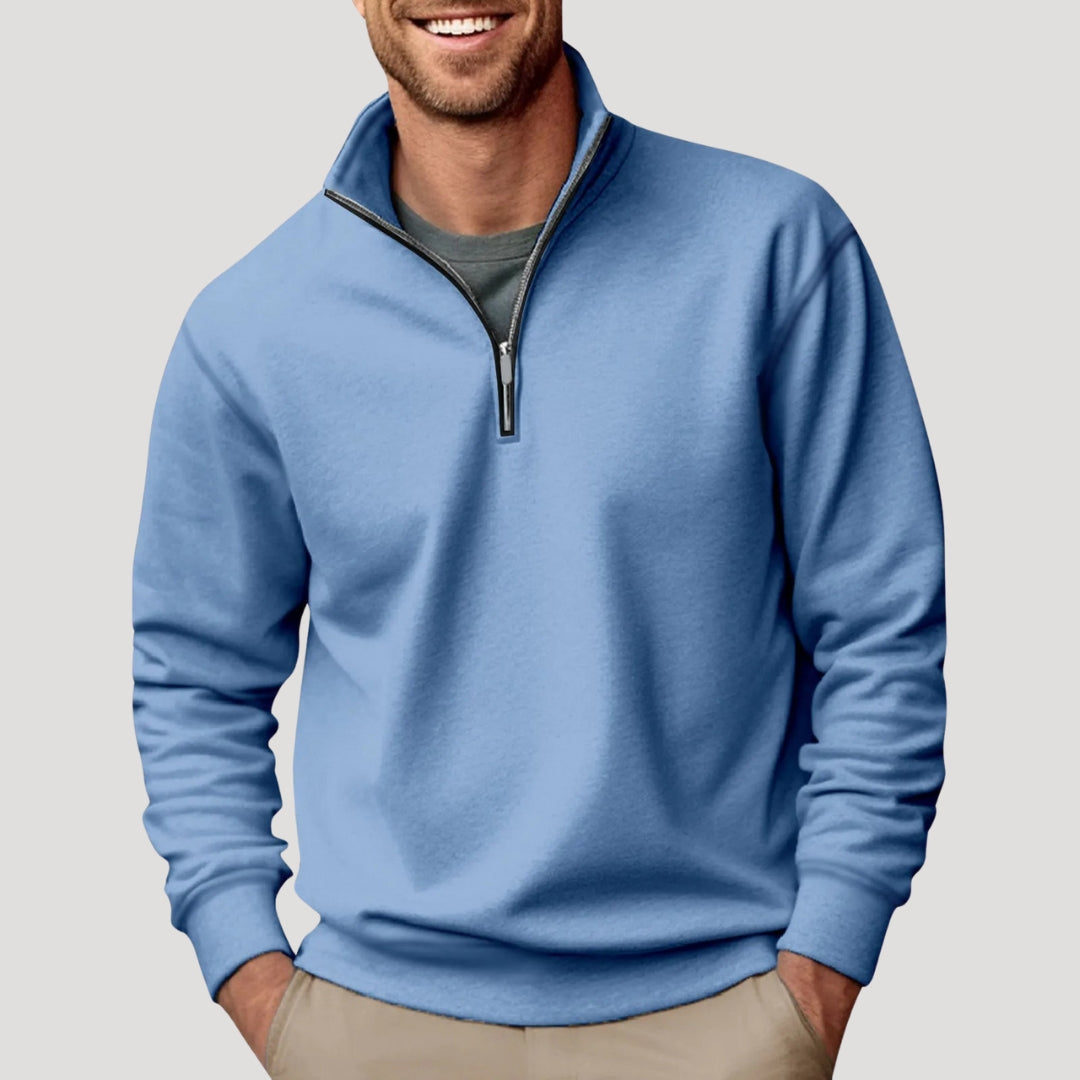 Men cotton half-zip sweatshirt