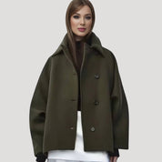 Women oversized wool blend coat