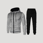 Men’s fleece hooded winter black jogging tracksuit
