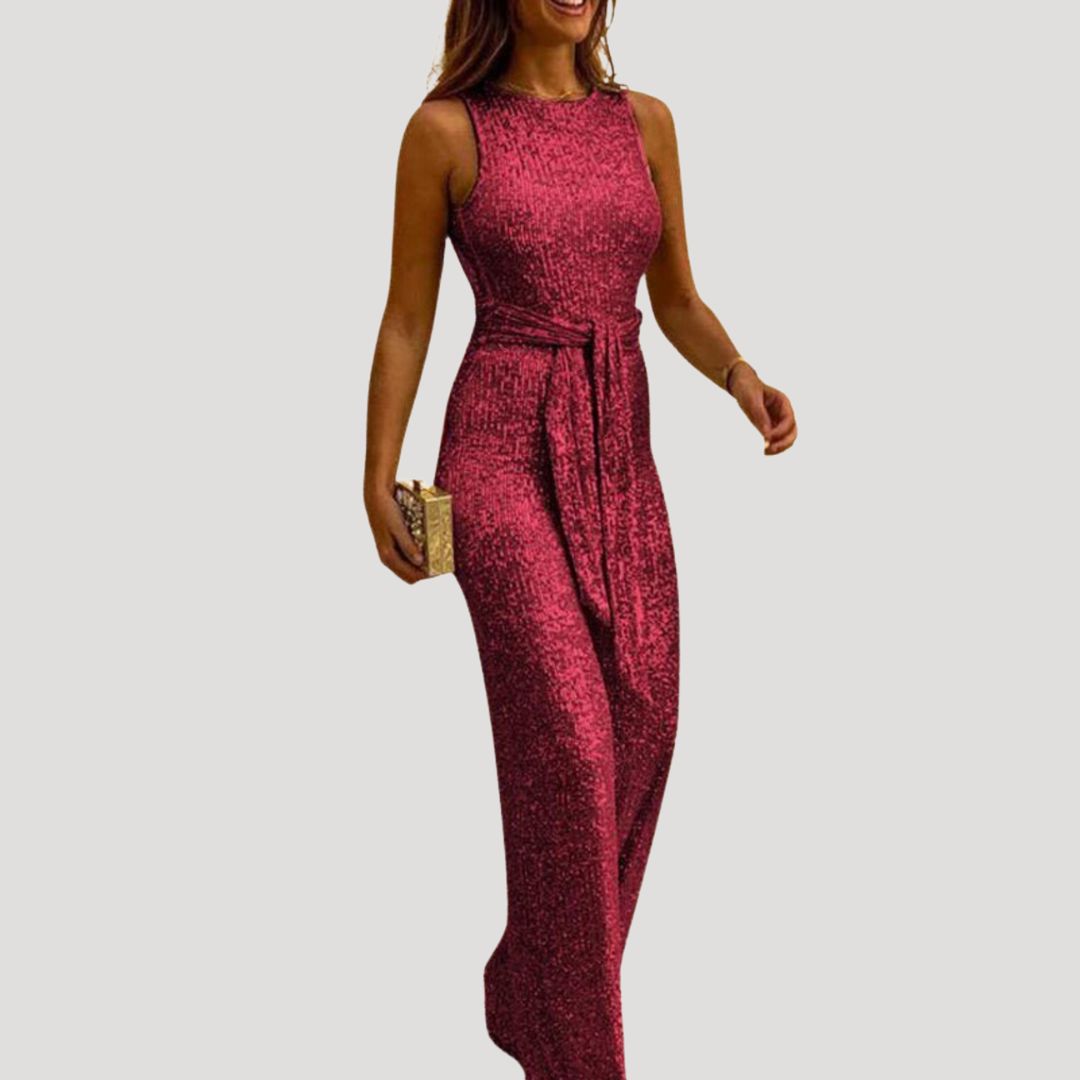 Women’s spring backless glitter jumpsuit