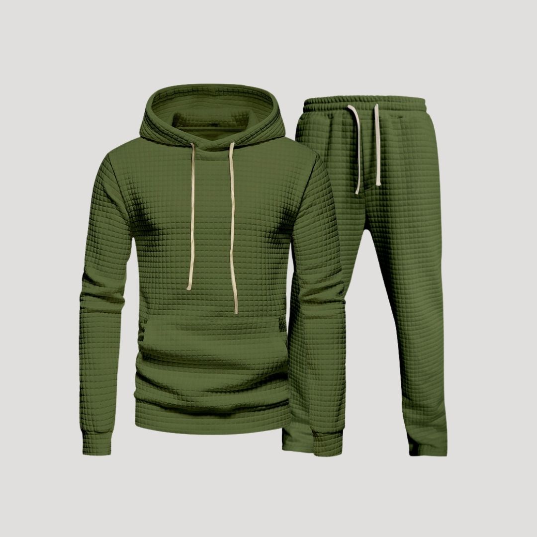 Men’s winter fleece hoodie joggers two piece set