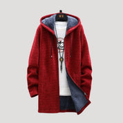 Hooded fleece-lined coat