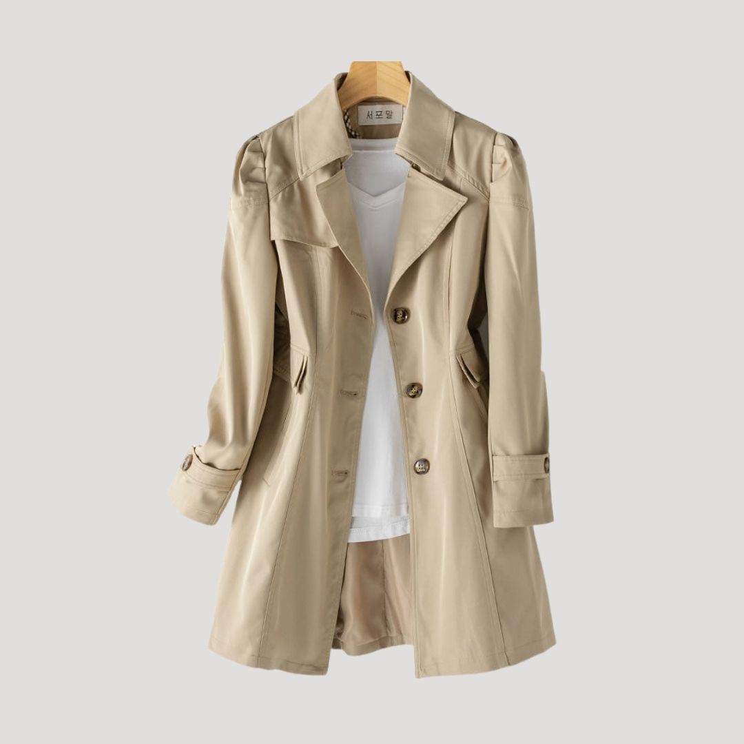 Women’s long trench style winter overcoat